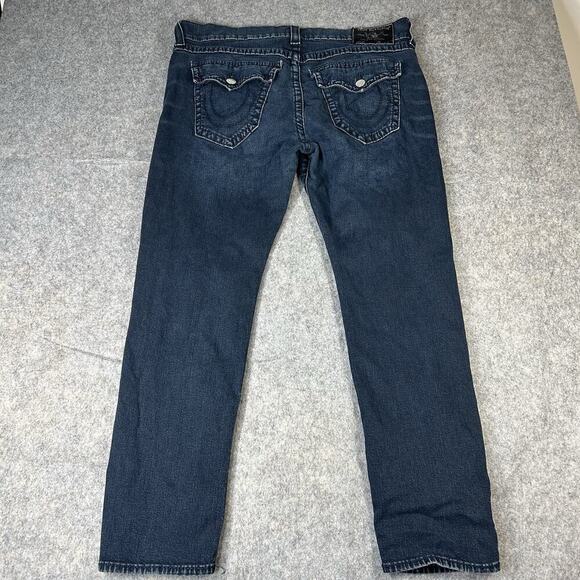 True Religion Jeans Men's 38 Geno Flap Big T Slim Fit Medium Wash Denim Stretch - Picture 11 of 12